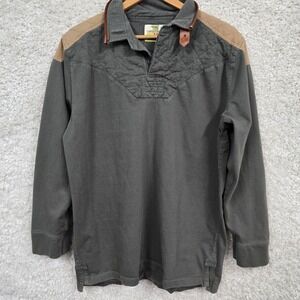 T Dalton Clothing Pullover Mens Large Green Quilted Leather Trim Y2K